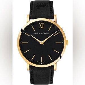 Larsson & JenningsLugano Watch, 40mm Gold Black Leather
